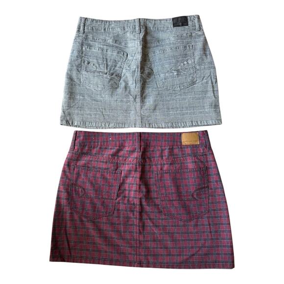 American Eagle High Rise Mini stretch skirts plaid black bundle of 2 size 12 - Picture 2 of 13